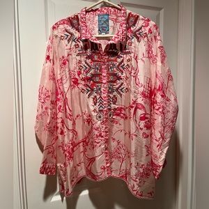 NWOT Johnny Was Silk Blouse
